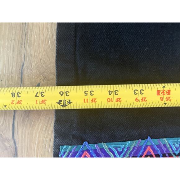 Carol Wilcher Originals Southwest Black Denim Long Vest Sz M Handpainted Signed - Picture 5 of 11